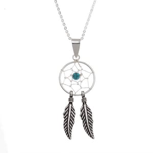 Hermoso collar tradicional de atrapasueños en plata esterlina