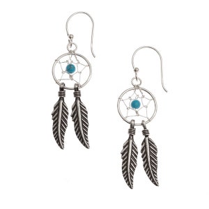 Beautiful Traditional Sterling Silver Dreamcatcher Earrings