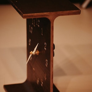 I beam steel desk clock