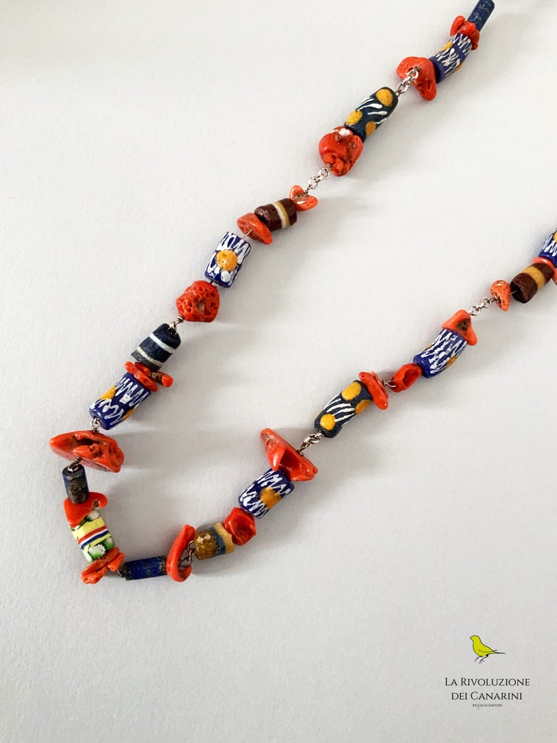 Collana Corta In Vetro Di Murano GlassOfVenice, 16 Pollici + Estensione, Blu Sommerso, Perle Scintillanti Fatte A Mano