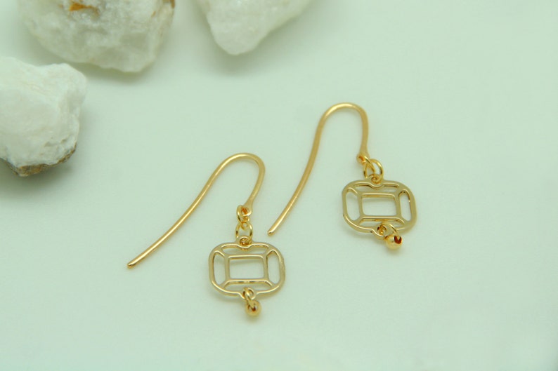 Silver earrings little earrings gold pink gold hook earrings small earrings handmade made in Italy image 2