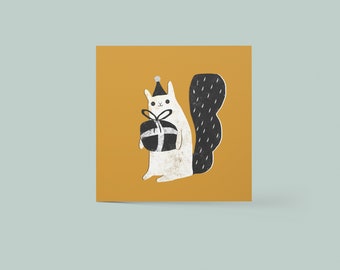 Squirrel Gift _ Postcard / Print