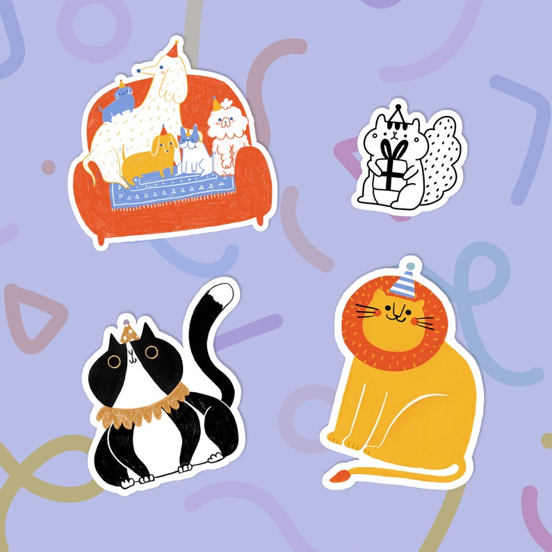 Party Animals Stickers Pack Pack 4 Animal Party