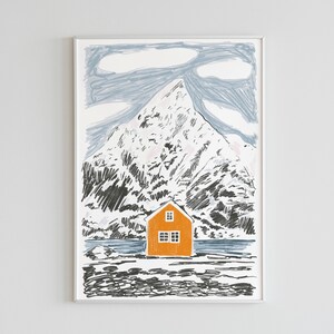 Une maison à la montagne - carte postale / A5 / A4