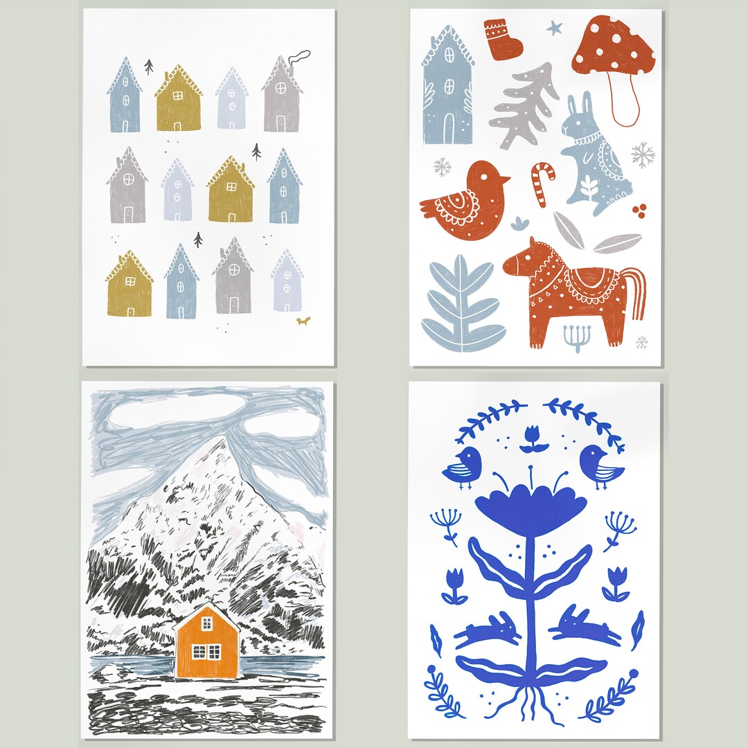 Christmas Postcards Etsy