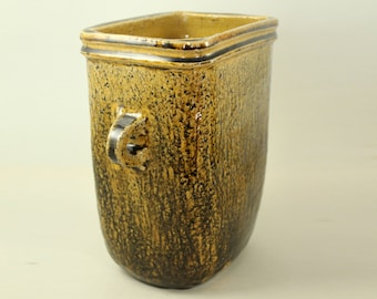 Nils Kähler Stoneware Planter | Mid-Century Modern Uranium Glaze Vase