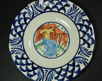 Antique Aluminia Virgo Zodiac Plate: Harald Slott-Møller, Denmark 1903