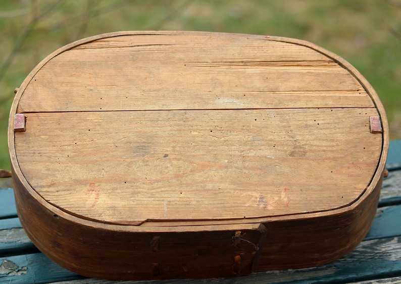 Antique Swedish 'Svepask'Bentwood Box, Nordic Folk Art image 6