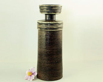 Britt-Louise Sundell: Große 33 cm Mid-Century Steingut Studio Vase für Gustavsberg