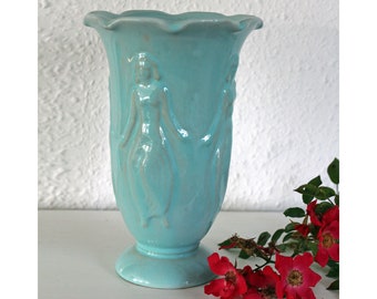 Art Deco Vase with Figural Decoration, Michael Andersen, Denmark