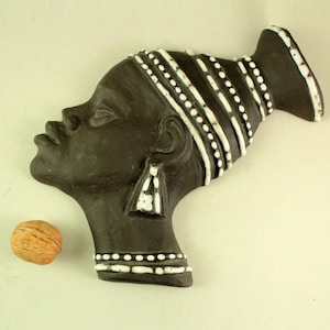 Marianne Starck for Michael Andersen, Denmark. Small Size Tribal Wall Hanging , Scandinavian Art Pottery