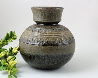 Joseph Simon Unique Stoneware Vase. Søholm Bornholm Danish Modern Pottery