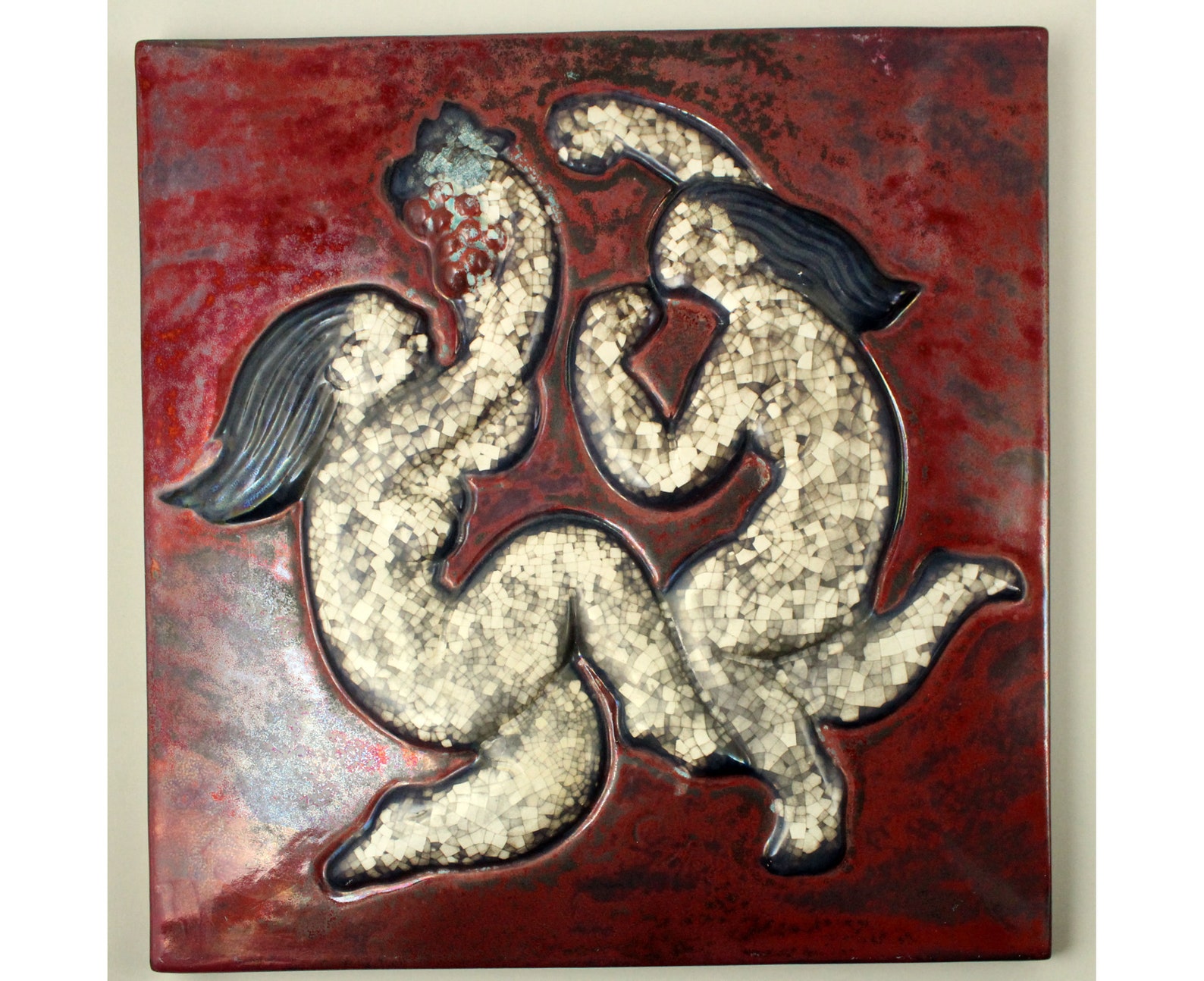 Art Deco Wall Hanging Plaque. Carlo Rosberg. Michael Andersen, Bornholm