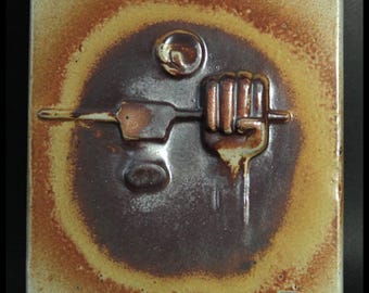 Rare Claes Thell Studio Wall Tile | Swedish Art Pottery Plaque