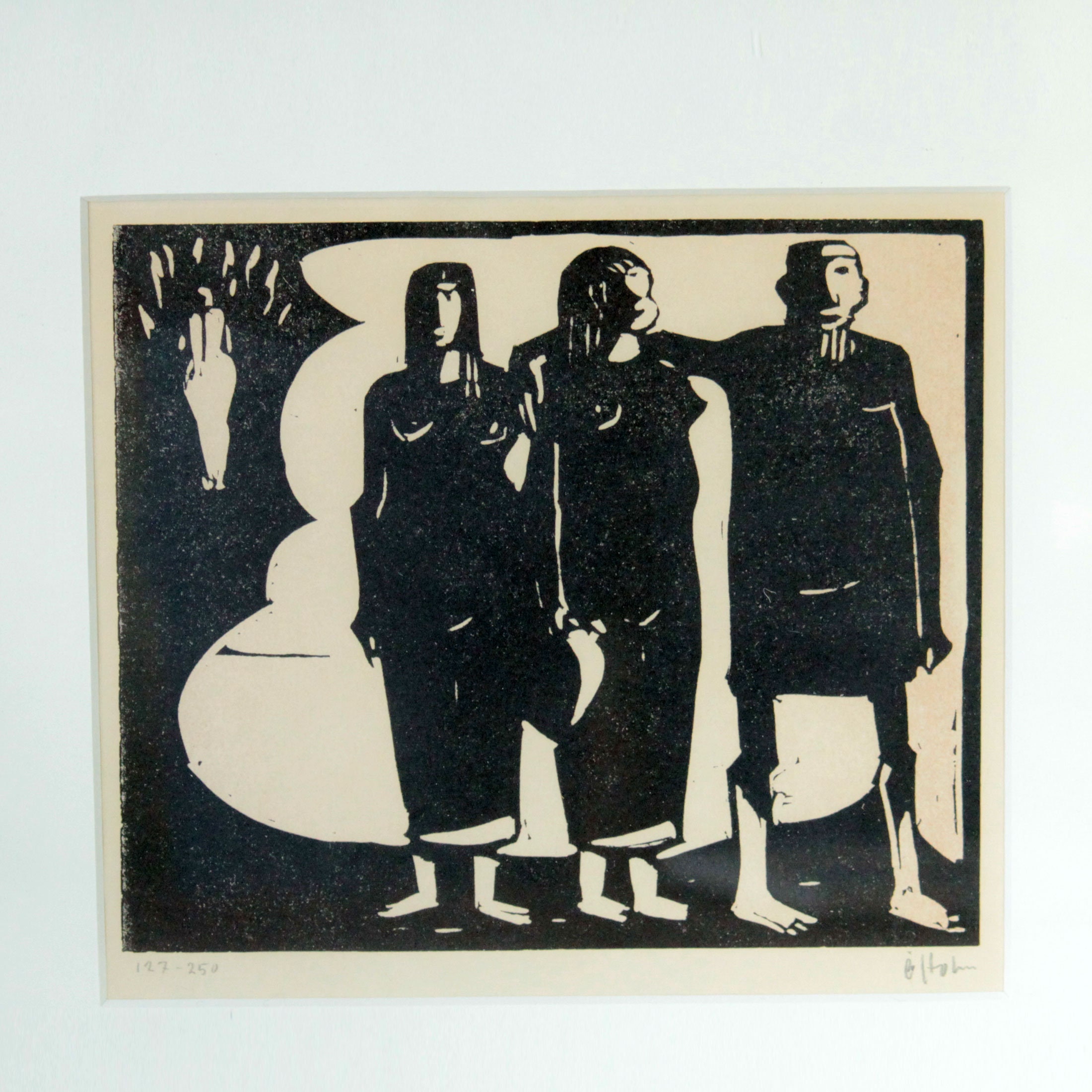 版画 AkeHolm lithograph#234 Helige Kristoffer Numbered Lithograph With Religious Motif by Åke Holm (1900-1980
