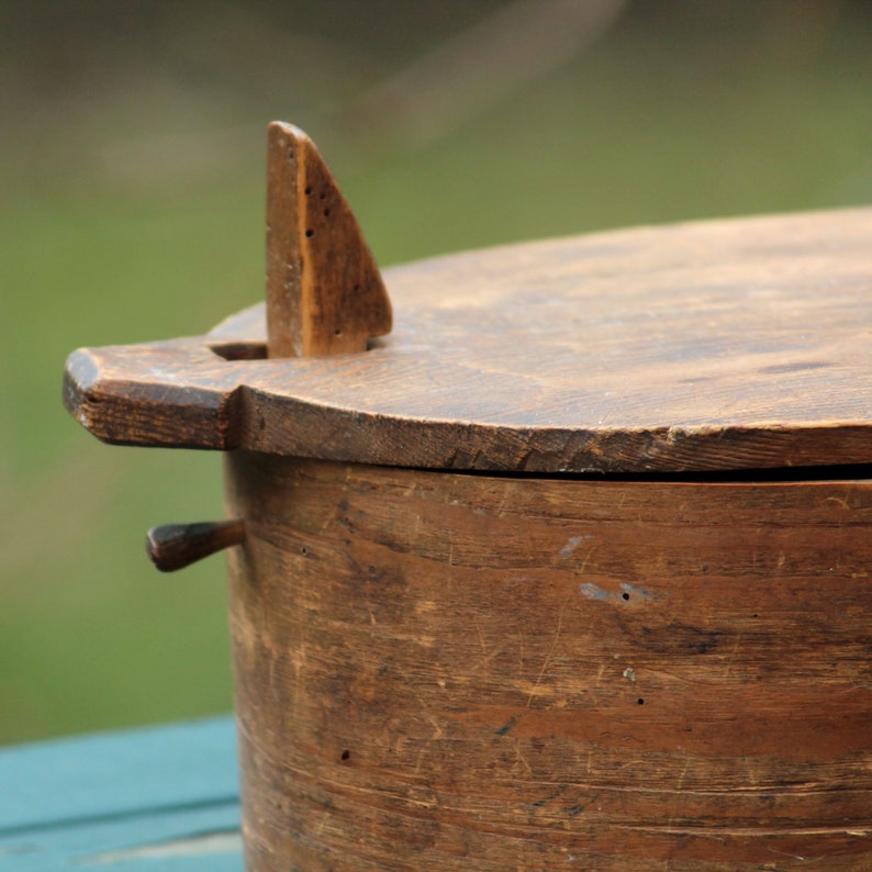 Antique Swedish 'Svepask'Bentwood Box, Nordic Folk Art image 2