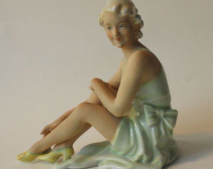 Art Deco Lady Figurine Wagner & Apel Germany Etsy