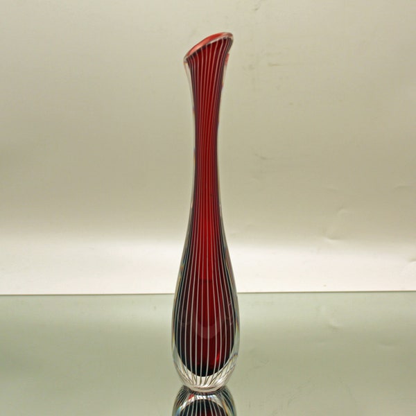 Tall Iconic Art Glass Vase, Vicke Lindstrand, Kosta. Sweden