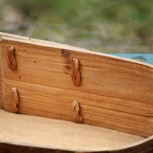 Antique Swedish 'Svepask'Bentwood Box, Nordic Folk Art image 4