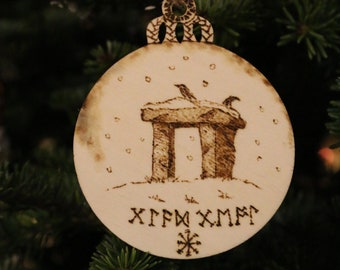 Pyrography Bauble Tree Decoration