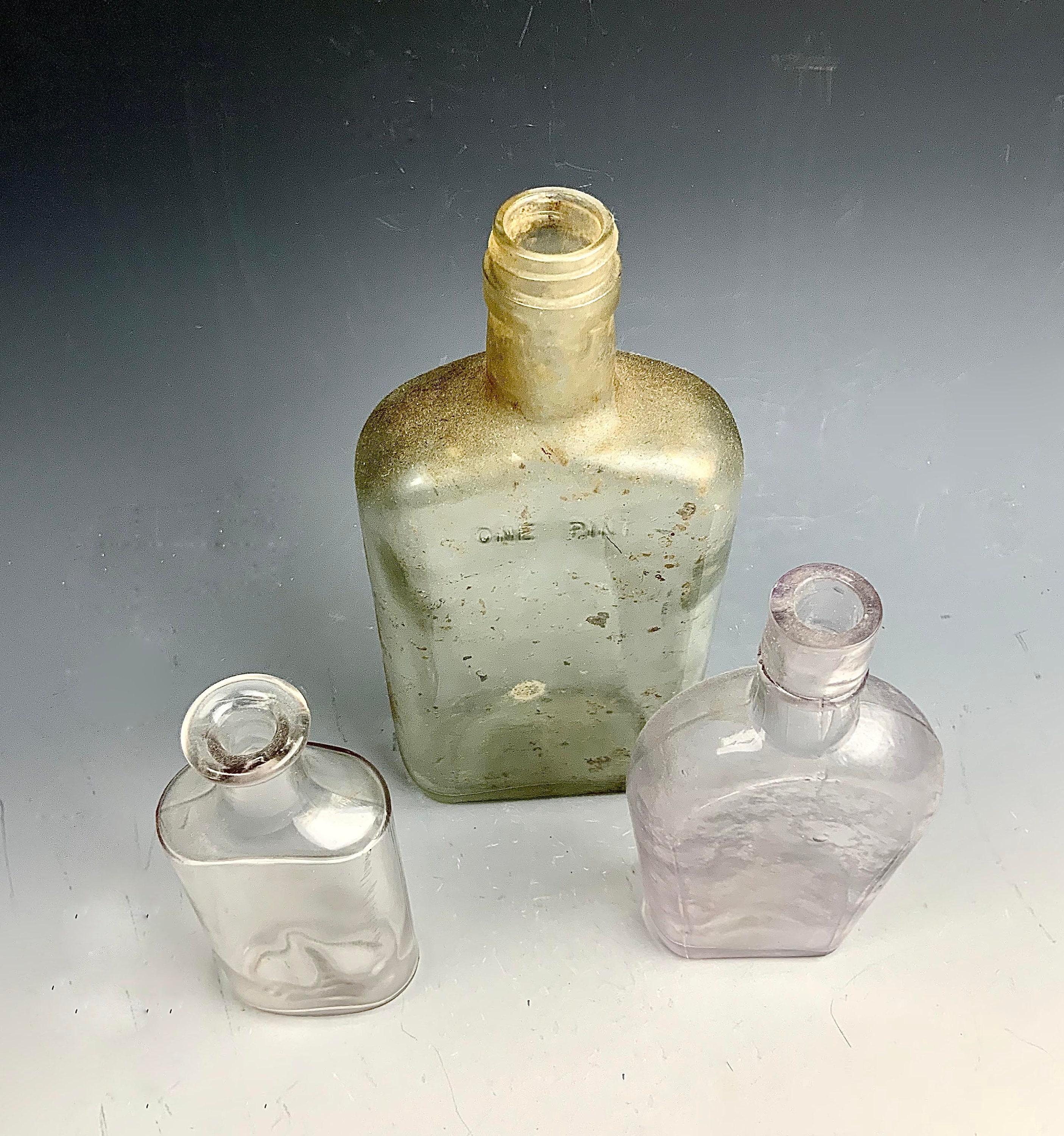 Three old vintage glass bottles collectible antique bottles | Etsy