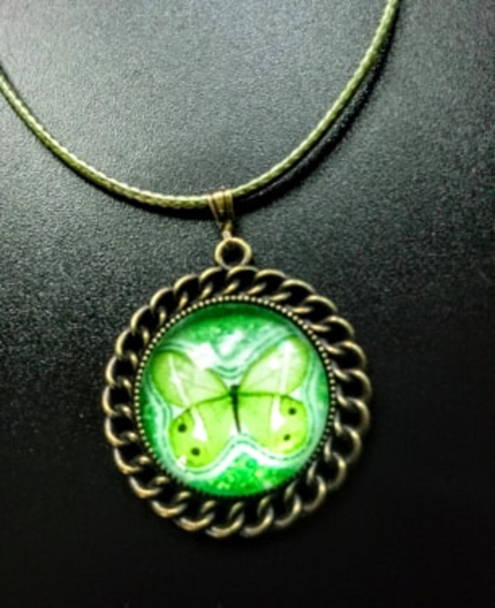 Fantasy Pendant Jewelry Necklace Neon Green Butterfly BoHo Etsy
