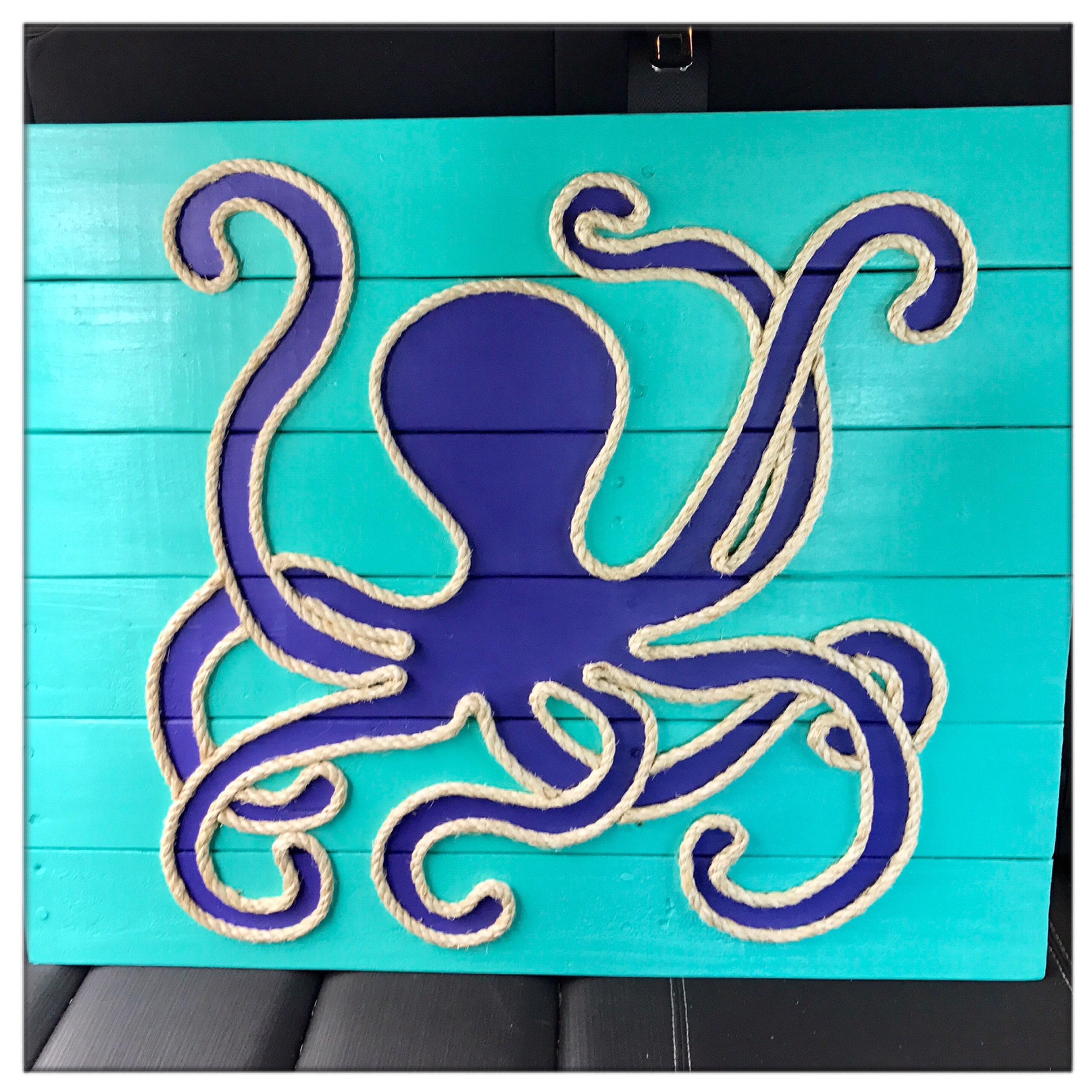 Handmade Octopus With Rope Beach Pallet Art Coastal Decor Rope Art ...