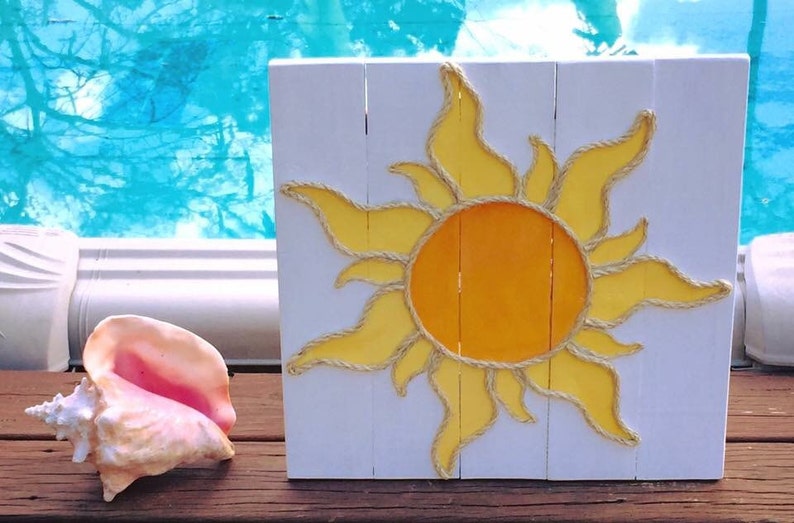 Handmade Sun With Rope Beach Pallet Art Coastal Decor - Etsy