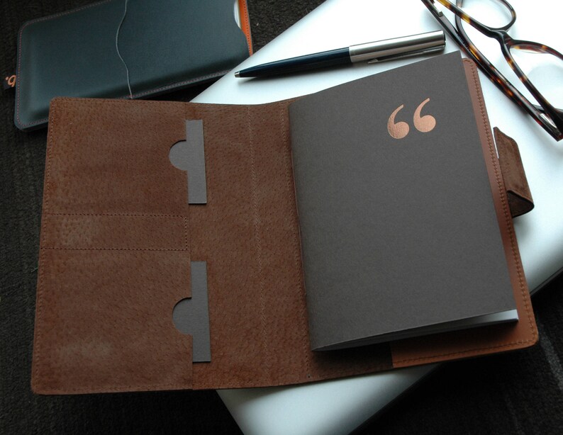 Leather Notebook Folio Etsy
