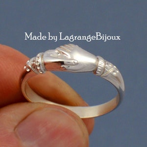 Sterling Silber Fede Ring: Freundschaft & Treue Symbol