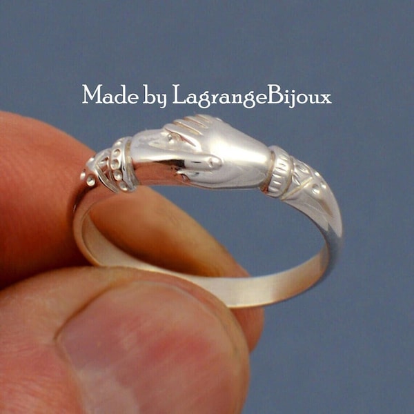 Original Fede Ring ein Symbol für Treue und Freundschaft - auf Ihre Wunschgröße gefertigt in 925 Sterling Silber