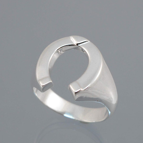 Horseshoe ring hand-made to size in solid 925 sterling silver.  Available for men and women