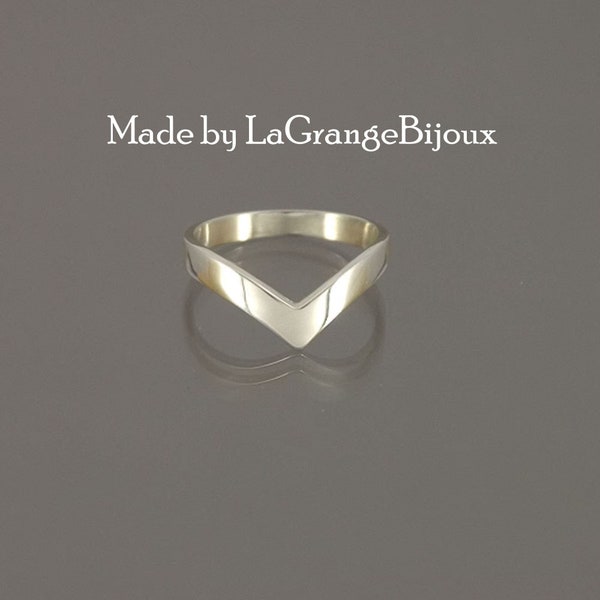 Classic wishbone ring, hand-made to your size in solid 925 Sterling Silver