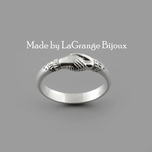 Heavier version-  Original Fede Ring a symbol of fidelity and friendship- made to your size in 925 sterling silver