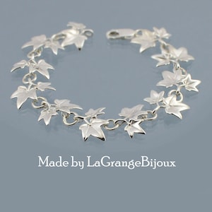 Sterling Silver Ivy Leaf Bracelet: Nature Inspired Handmade Jewelry
