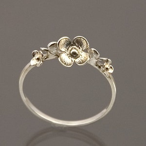 flower ring 925 silver with 5 flowers