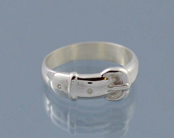 Buckle ring in 925 sterling silver