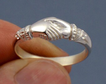 Fede Ring a symbol of fidelity and friendship- made to your size in 925 sterling silver