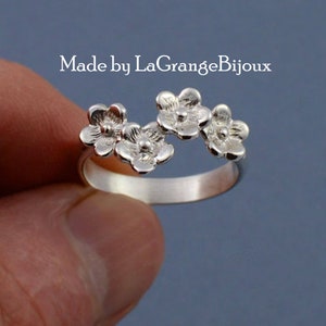 Forget Me Not-ring, handgemaakt van 925 sterlingzilver