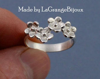 Forget Me Not ring, hand made in 925 sterling silver