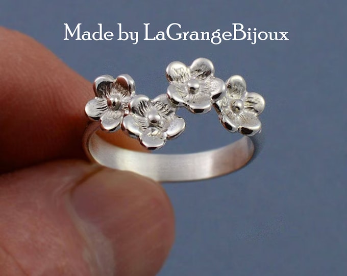 Forget Me Not ring, hand made in 925 sterling silver