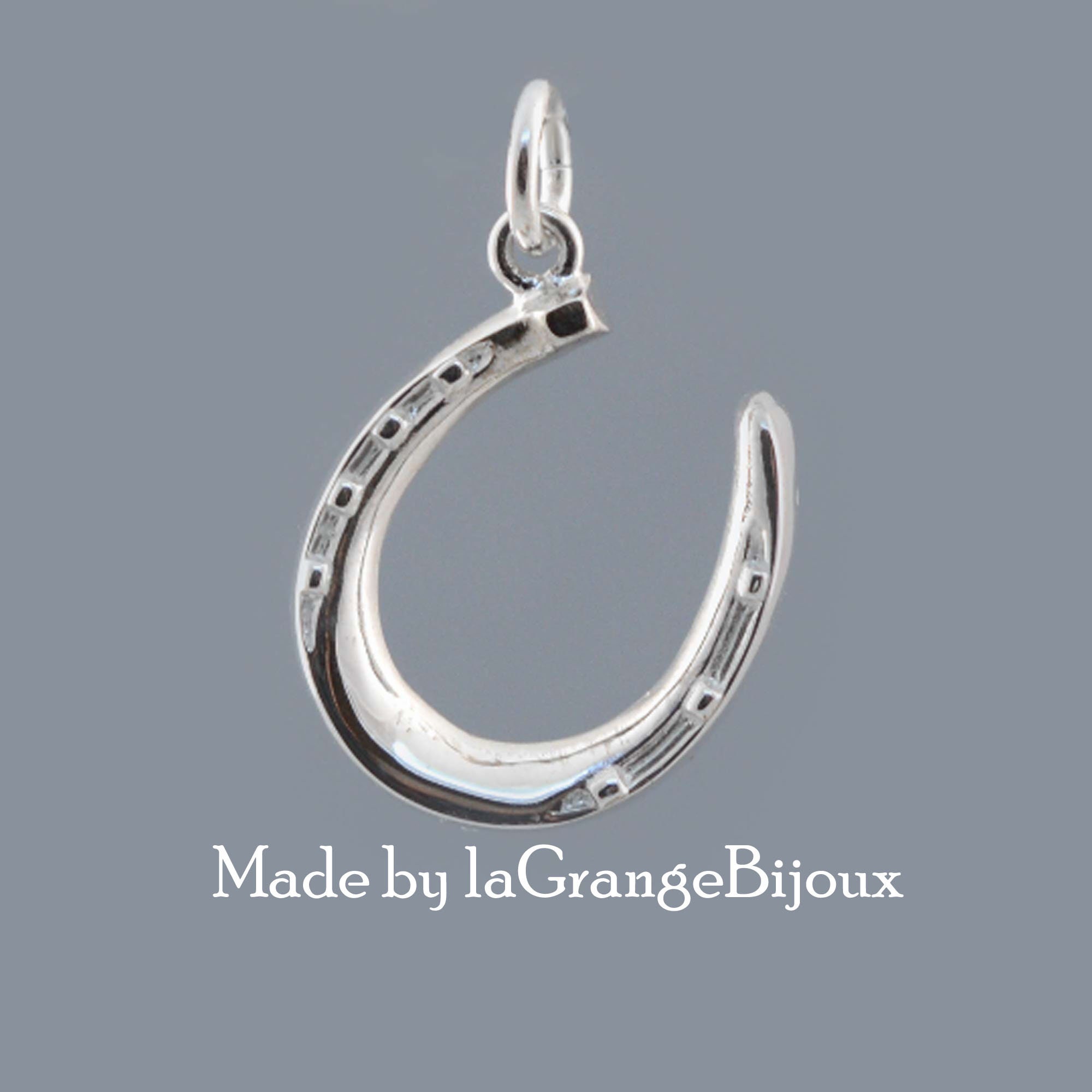 Pendentif Ancien En Argent Massif 925 - Fer à Cheval, Équitation, Occasion