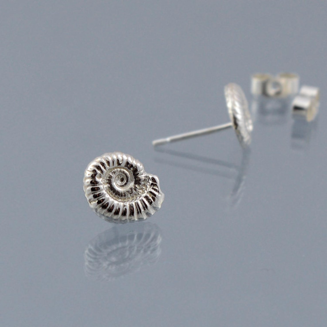 Boucles D'oreilles Et Pendentif En Ammonite Fossile - Bijoux Pierre Naturelle