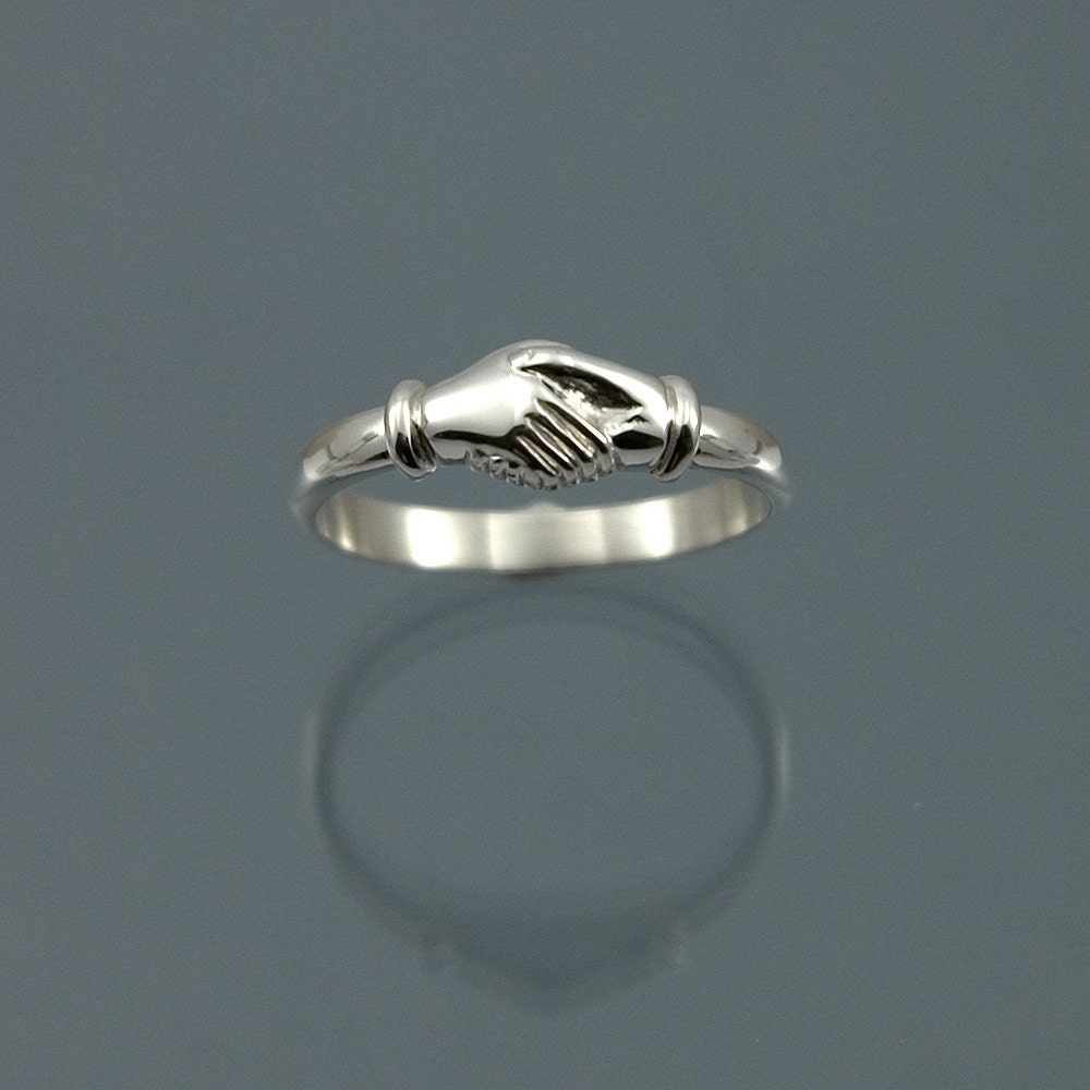 Fede anillo símbolo de la fidelidad y amistad tradicional en plata esterlina 925