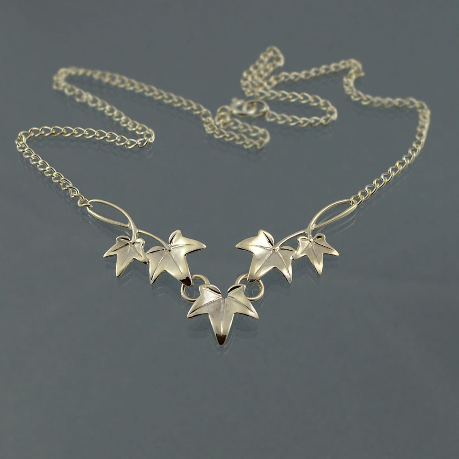 Ivy Leaf Necklace 925 Sterling Silver Etsy