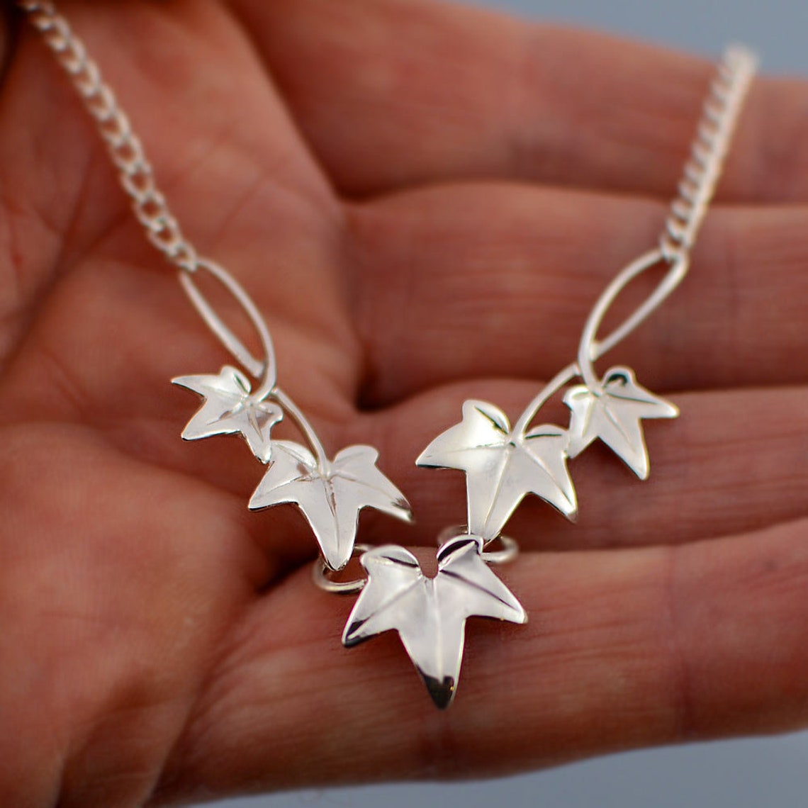 Ivy Leaf Necklace 925 Sterling Silver Etsy