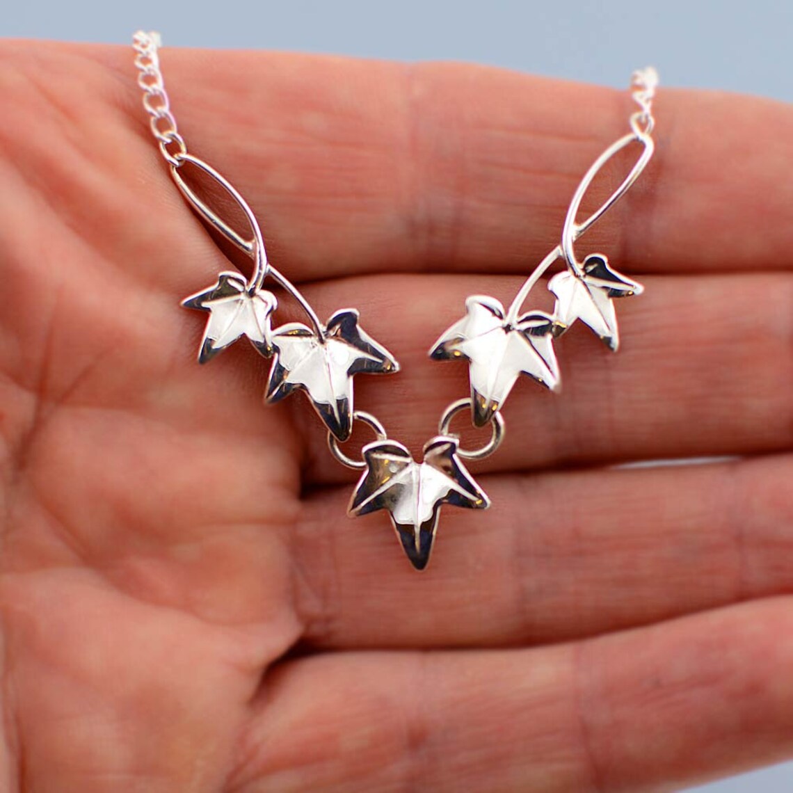 Ivy Leaf Necklace 925 Sterling Silver Etsy