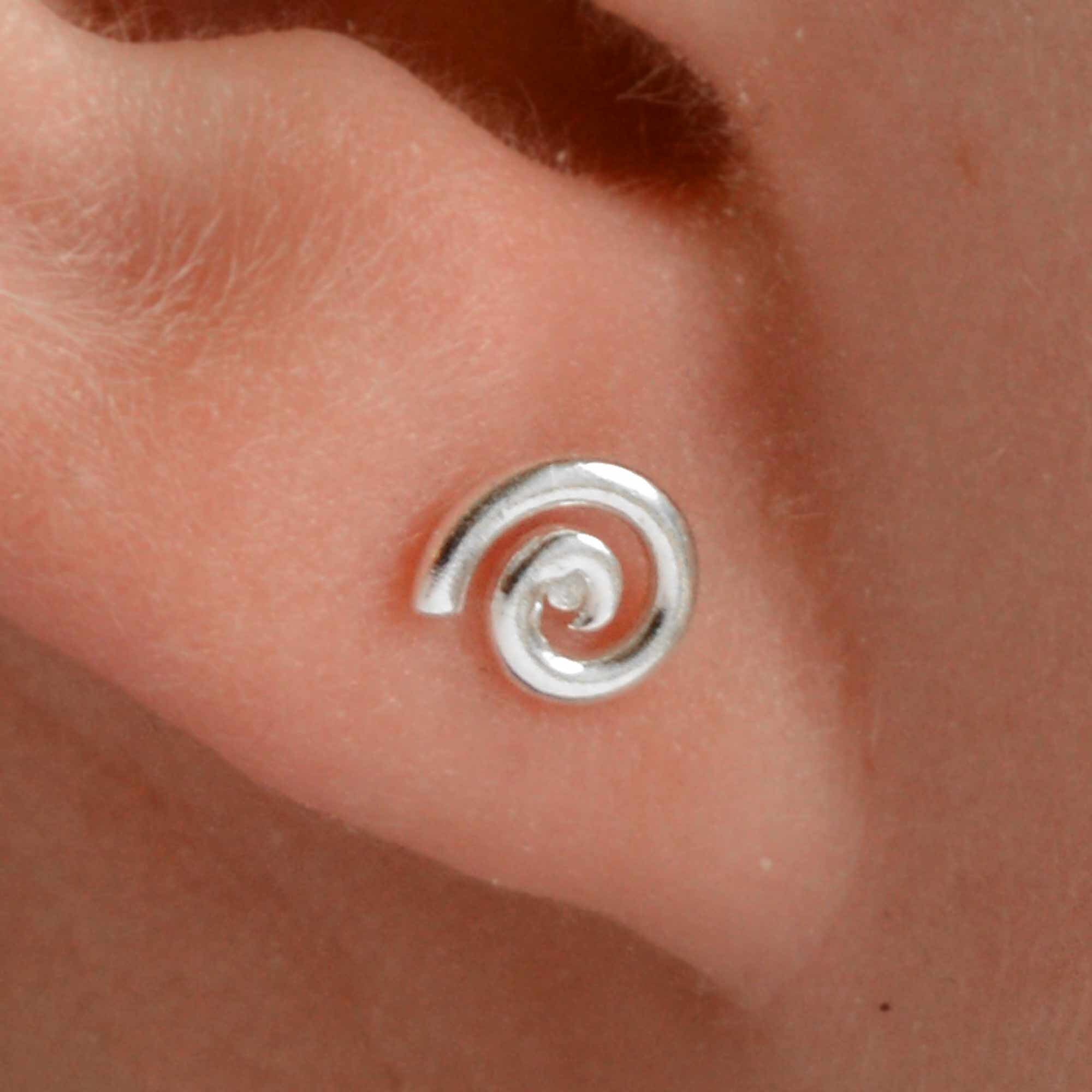 Orecchini Donna In Argento 925 A Forma Di Spirale Con Opale - Eleganti Per Matrimonio, Fidanzamento, Festa, Regalo Ideale - 5