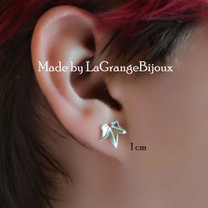 Handmade Sterling Silver Ivy Leaf Stud Earrings: Nature Inspired