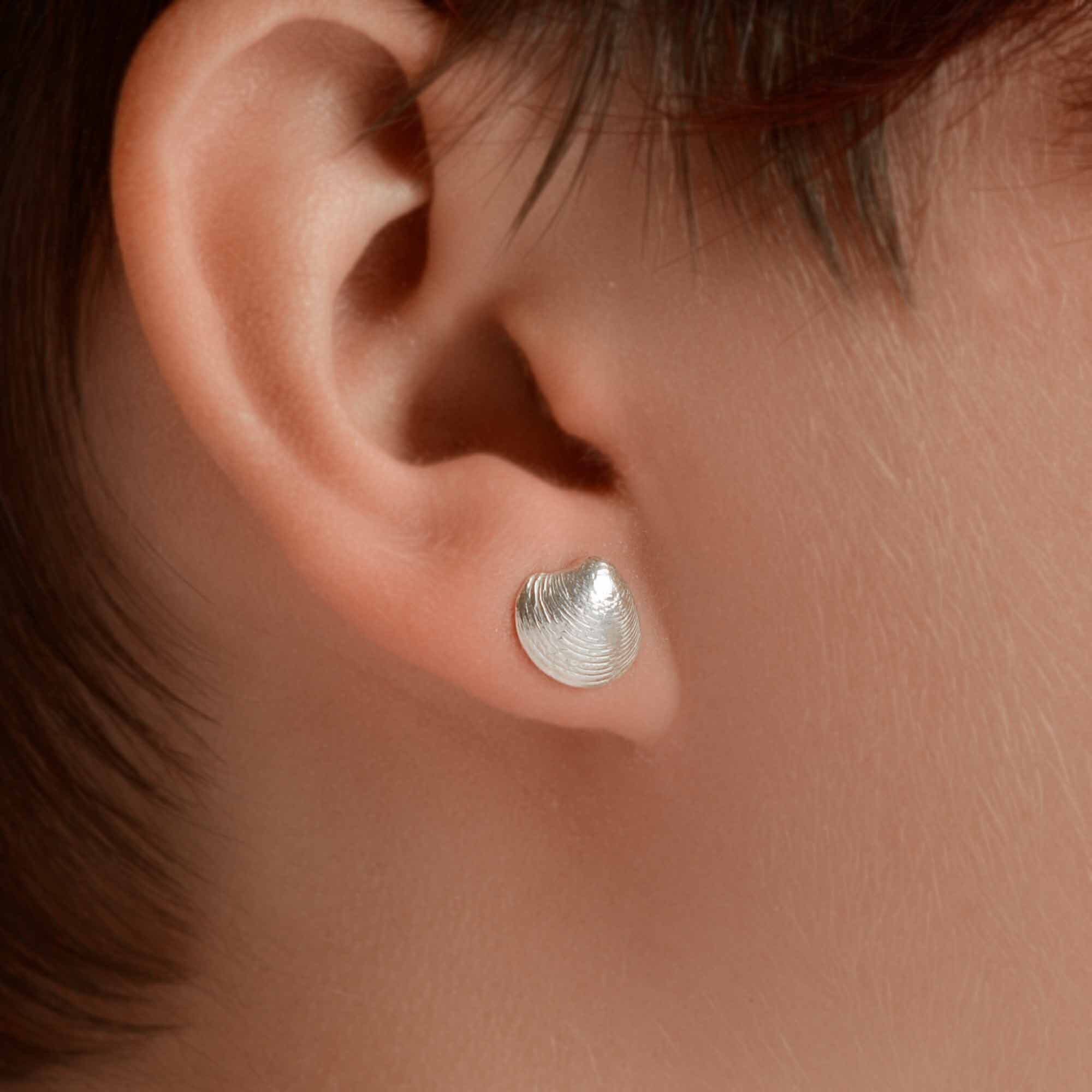 Shell Stud Earrings in 925 Sterling Silver - Etsy